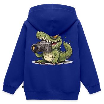 Schnappschuss Glückliches Reptil - Kinder Premium Organic Zip Hoodie - Royalblau - Hinten - AI Model Kid Male (0cm)