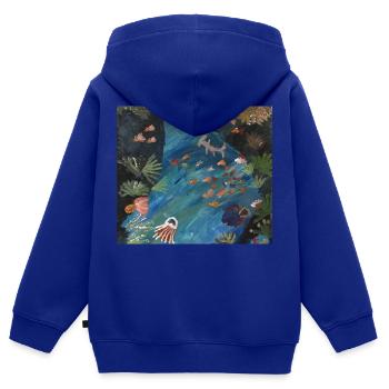Hammerhead Shark, Fish ,Sea - Kids Premium Organic Zip-up Hoodie - royal blue - Back - AI Model Kid Male (0cm)