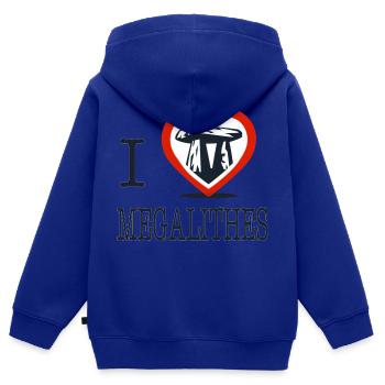 I Love Megalithes von I Love Bretagne - Kinder Premium Organic Zip Hoodie - Royalblau - Hinten - AI Model Kid Male (0cm)