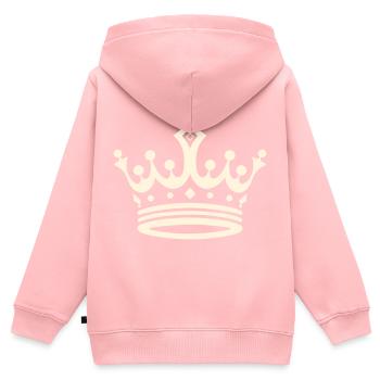 Krone der Eleganz - Kinder Premium Organic Zip Hoodie - Rosa - Hinten - AI Model Kid Female (0cm)