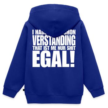 Egal - Kinder Premium Organic Zip Hoodie - Royalblau - Hinten - AI Model Kid Male (0cm)