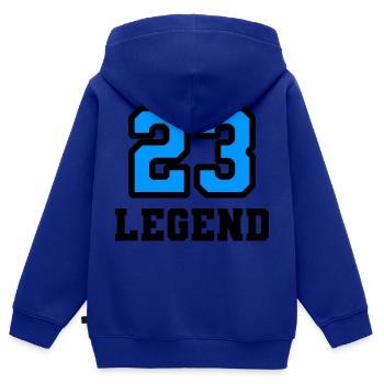 Legende 23 - Kinder Premium Organic Zip Hoodie - Royalblau - Hinten - AI Model Kid Male (0cm)