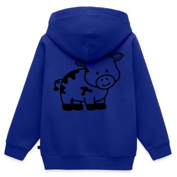 vache - Sweat Premium à capuche zippé enfant bio - bleu roi - Dos - AI Model Kid Male (0cm)