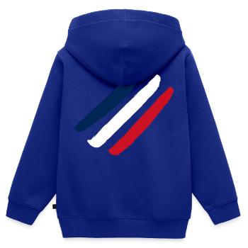 France Flag - Kids Premium Organic Zip-up Hoodie - royal blue - Back - AI Model Kid Male (0cm)