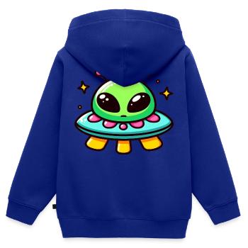 Rencontre extraterrestre - Sweat Premium à capuche zippé enfant bio - bleu roi - Dos - AI Model Kid Male (0cm)