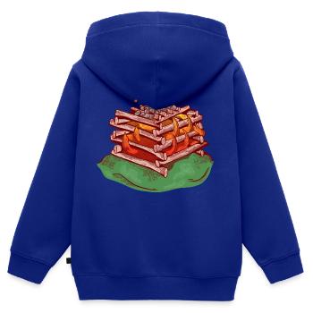 Hangi - Kinder Premium Organic Zip Hoodie - Royalblau - Hinten - AI Model Kid Male (0cm)