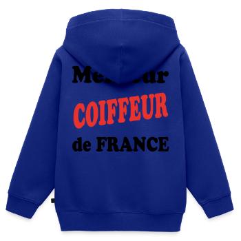 Best HAIRDRESSER in France - Kids Premium Organic Zip-up Hoodie - royal blue - Back - AI Model Kid Male (0cm)