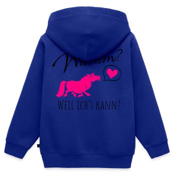 Warum? Weil ich's kann! - Kinder Premium Organic Zip Hoodie - Royalblau - Hinten - AI Model Kid Male (0cm)