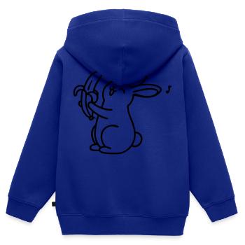 singender Hase mit Banane - Kinder Premium Organic Zip Hoodie - Royalblau - Hinten - AI Model Kid Male (0cm)