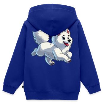Samojede jung - Kinder Premium Organic Zip Hoodie - Royalblau - Hinten - AI Model Kid Male (0cm)