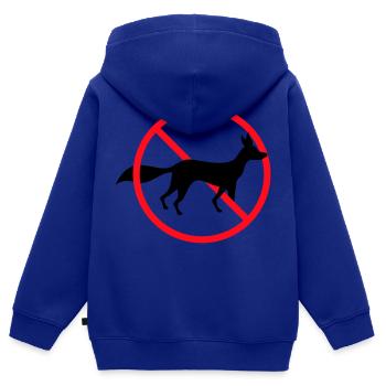 No Fox Allowed Sign No Zone Notice - Kids Premium Organic Zip-up Hoodie - royal blue - Back - AI Model Kid Male (0cm)