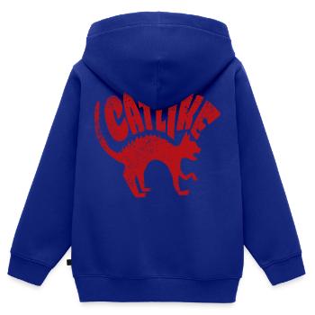 Catlike Katzenliebhaber - Kinder Premium Organic Zip Hoodie - Royalblau - Hinten - AI Model Kid Male (0cm)