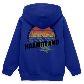 Heimatland Erzgebirge - Kinder Premium Organic Zip Hoodie - Royalblau - Hinten - AI Model Kid Male (0cm)