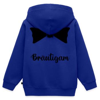 fliege braeutigam - Kinder Premium Organic Zip Hoodie - Royalblau - Hinten - AI Model Kid Male (0cm)