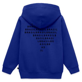 Bresil - Sweat Premium à capuche zippé enfant bio - bleu roi - Dos - AI Model Kid Male (0cm)