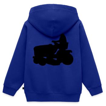 riding mower - Kinder Premium Organic Zip Hoodie - Royalblau - Hinten - AI Model Kid Male (0cm)