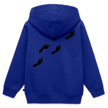 Footprints - Fussabdrücke - Fußabdruck - Kinder Premium Organic Zip Hoodie - Royalblau - Hinten - AI Model Kid Male (0cm)
