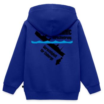 Titanic - Kinder Premium Organic Zip Hoodie - Royalblau - Hinten - AI Model Kid Male (0cm)