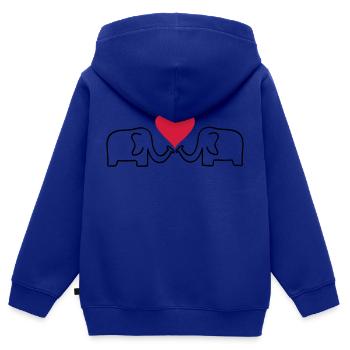 elefant - Kinder Premium Organic Zip Hoodie - Royalblau - Hinten - AI Model Kid Male (0cm)