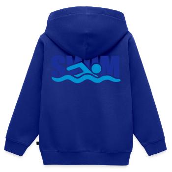 swim logo design schwimmen piktogramm baden schwim - Kinder Premium Organic Zip Hoodie - Royalblau - Hinten - AI Model Kid Male (0cm)