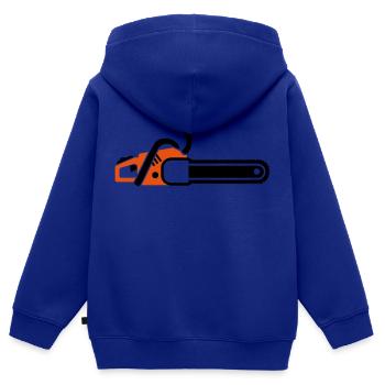 Scie à chaine - Sweat Premium à capuche zippé enfant bio - bleu roi - Dos - AI Model Kid Male (0cm)