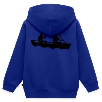 Kanu - Kinder Premium Organic Zip Hoodie - Royalblau - Hinten - AI Model Kid Male (0cm)