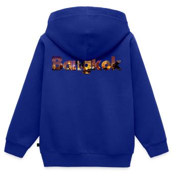 Bangkok - Kinder Premium Organic Zip Hoodie - Royalblau - Hinten - AI Model Kid Male (0cm)