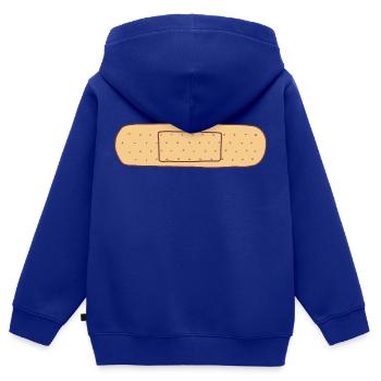 Extrem klebriges Pflaster - Kinder Premium Organic Zip Hoodie - Royalblau - Hinten - AI Model Kid Male (0cm)