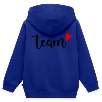 Team - Kinder Premium Organic Zip Hoodie - Royalblau - Hinten - AI Model Kid Male (0cm)