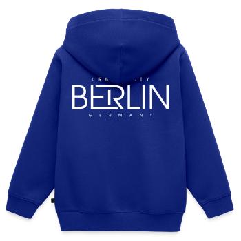 Berlin Berliner Urban City Style Schriftzug Design - Kinder Premium Organic Zip Hoodie - Royalblau - Hinten - AI Model Kid Male (0cm)