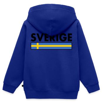 Sverige - Kinder Premium Organic Zip Hoodie - Royalblau - Hinten - AI Model Kid Male (0cm)