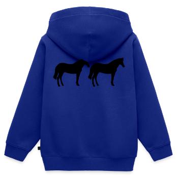 horses - Kids Premium Organic Zip-up Hoodie - royal blue - Back - AI Model Kid Male (0cm)