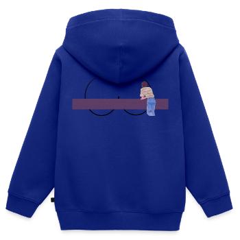 schauen - Kinder Premium Organic Zip Hoodie - Royalblau - Hinten - AI Model Kid Male (0cm)