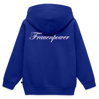 Schriftzug Frauenpower - Kinder Premium Organic Zip Hoodie - Royalblau - Hinten - AI Model Kid Male (0cm)