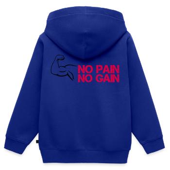 Gain de douleur au biceps - Sweat Premium à capuche zippé enfant bio - bleu roi - Dos - AI Model Kid Male (0cm)