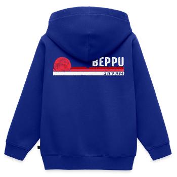 Beppu Japan Vintage Retro Design für Onsen Liebhaber - Kinder Premium Organic Zip Hoodie - Royalblau - Hinten - AI Model Kid Male (0cm)