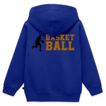 basket-ball - Sweat Premium à capuche zippé enfant bio - bleu roi - Dos - AI Model Kid Male (0cm)