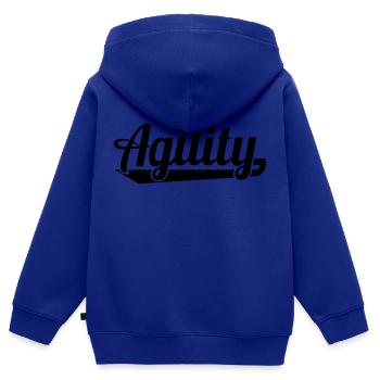 Agility - Kinder Premium Organic Zip Hoodie - Royalblau - Hinten - AI Model Kid Male (0cm)