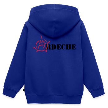 Anarchy Ardeche - Kids Premium Organic Zip-up Hoodie - royal blue - Back - AI Model Kid Male (0cm)