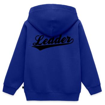 Leader - Sweat Premium à capuche zippé enfant bio - bleu roi - Dos - AI Model Kid Male (0cm)