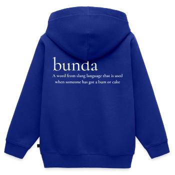 BUNDA - Kids Premium Organic Zip-up Hoodie - royal blue - Back - AI Model Kid Male (0cm)