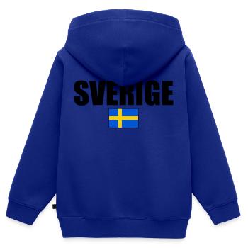 sverige - Kinder Premium Organic Zip Hoodie - Royalblau - Hinten - AI Model Kid Male (0cm)
