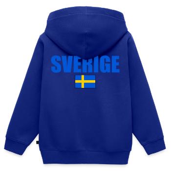 Sverige - Kinder Premium Organic Zip Hoodie - Royalblau - Hinten - AI Model Kid Male (0cm)