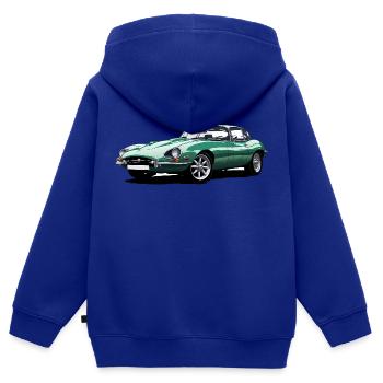 E type jag sketch - Kids Premium Organic Zip-up Hoodie - royal blue - Back - AI Model Kid Male (0cm)