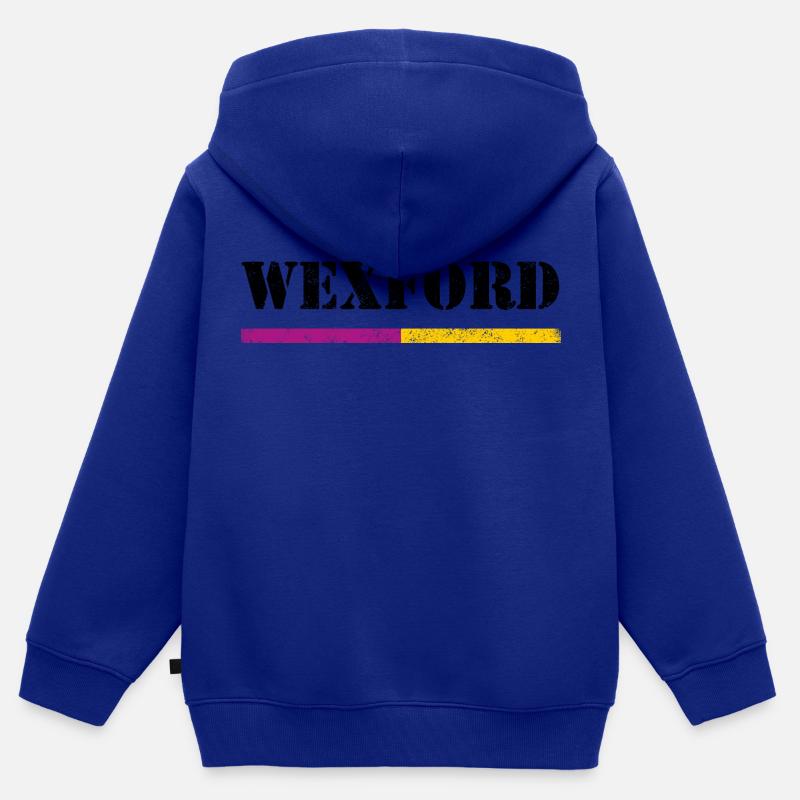 Wexford - Sweat Premium à capuche zippé enfant bio - bleu roi