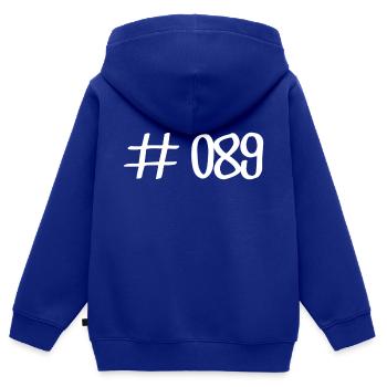#089 - 089 Vorwahl München Telefon telefonieren - Kinder Premium Organic Zip Hoodie - Royalblau - Hinten - AI Model Kid Male (0cm)