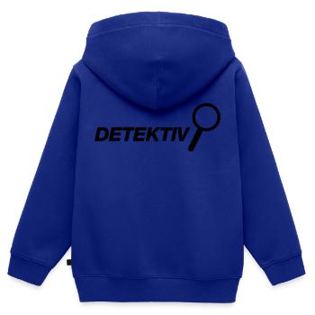 Detektiv - Kinder Premium Organic Zip Hoodie - Royalblau - Hinten - AI Model Kid Male (0cm)