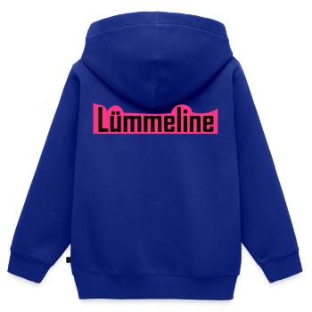 Luemmeline - Kinder Premium Organic Zip Hoodie - Royalblau - Hinten - AI Model Kid Male (0cm)