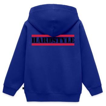 Hardstyle - Sweat Premium à capuche zippé enfant bio - bleu roi - Dos - AI Model Kid Male (0cm)