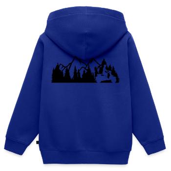 ausflug roller fahrer berge natur wildnis baeume w - Kinder Premium Organic Zip Hoodie - Royalblau - Hinten - AI Model Kid Male (0cm)
